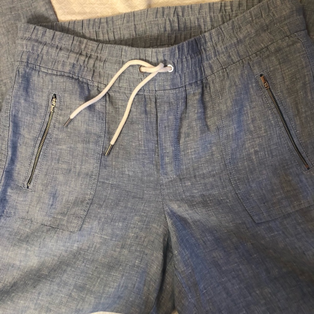 Athlete Cano Light Blue Linen wide Leg Pants